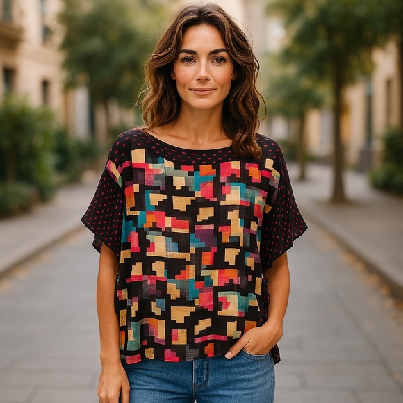 RACHEL Rachel Roy Tops - RACHEL Rachel Roy Multicolored  Dolman Sleeve Blouse